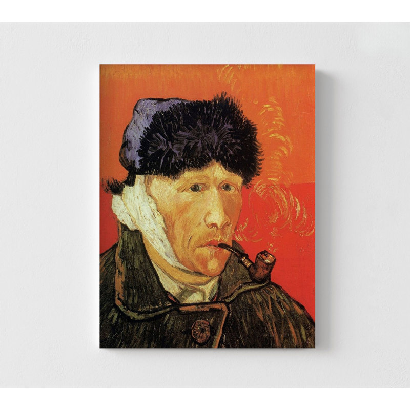 Autoportrait, oreille et tuyau par Vincent Van Gogh, Ne s’applique pas, H 16 po x l 12 po, Impression sans cadre