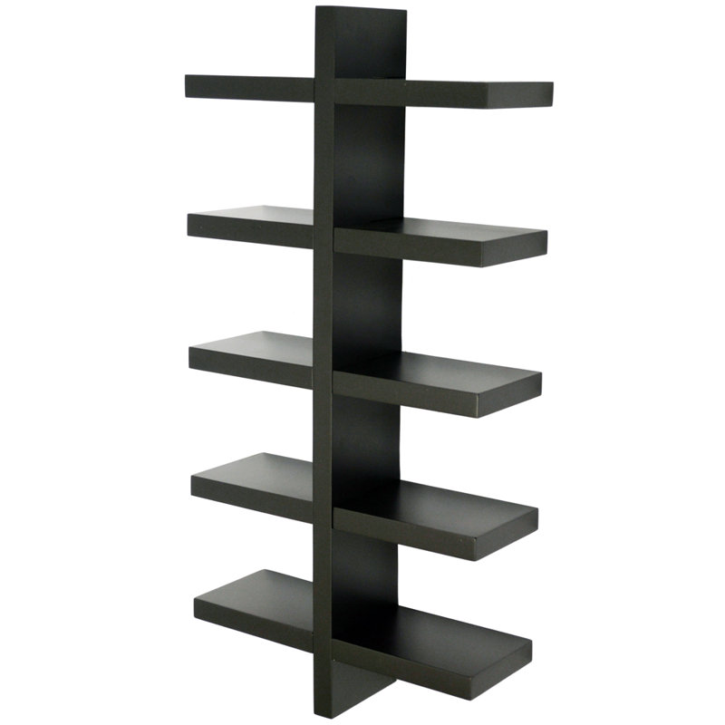 5 Piece Floating Shelf, Black