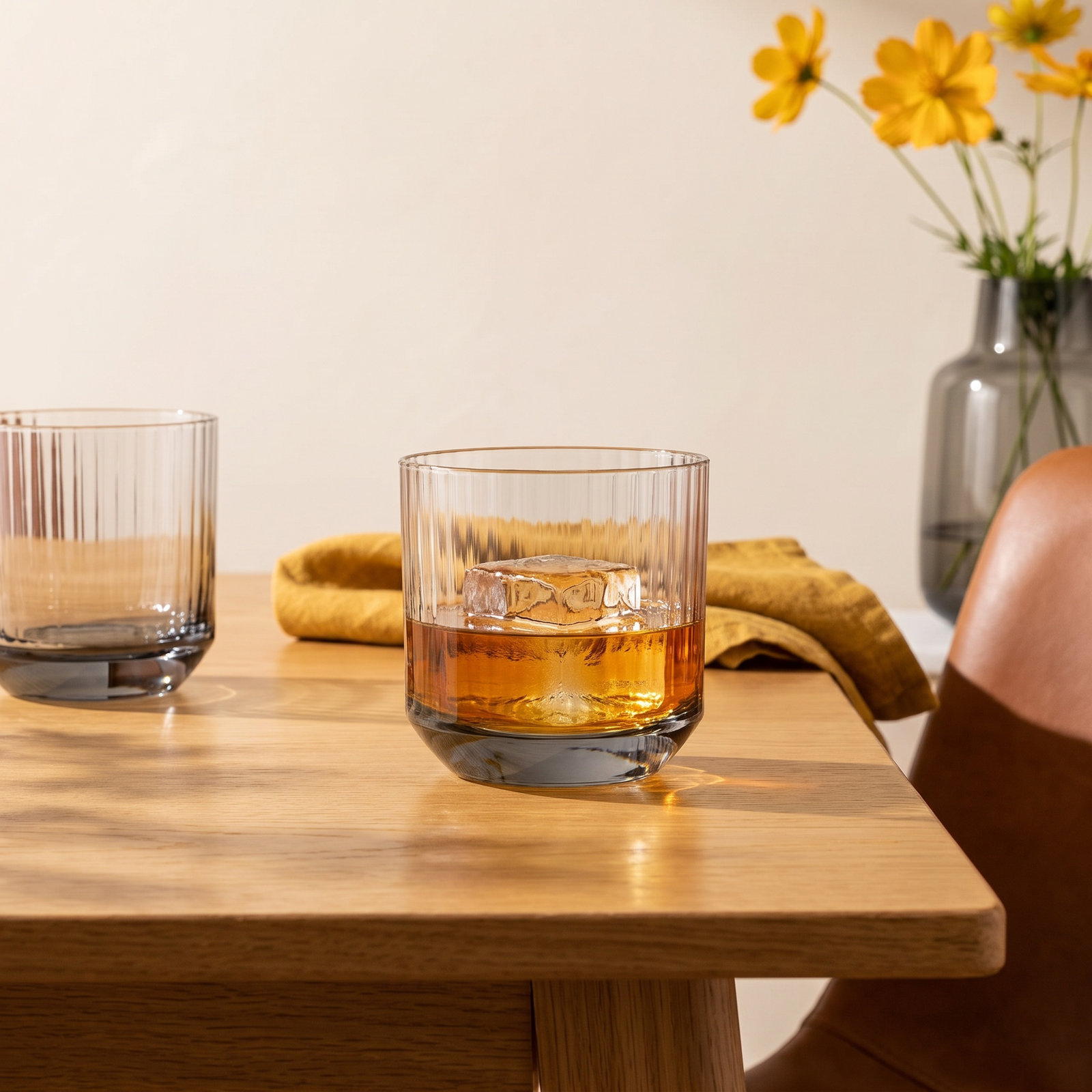 Big Top Ribbed Crystal Whiskey Glass, 10.75 Oz