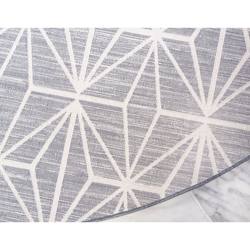Heights Abstract Indoor Rug, Round 8'
