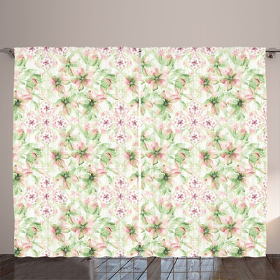 Bryantown Polyester Semi Sheer Curtain Pair