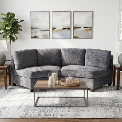 1/4 Round Curved Sofa, 2 Seater Sectional Couches for Living Room