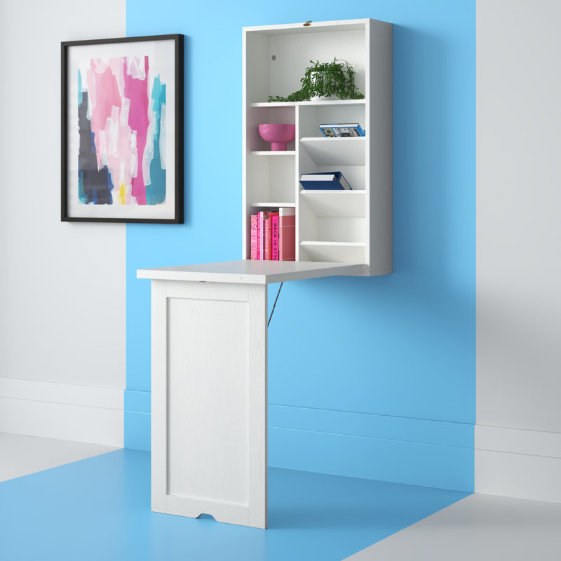 Aceves Floating Desk, 59.5'' H x 23.5" W x 30.5" D, White