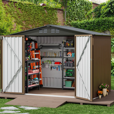 Edrosie Inc 8 ft. W x 6 ft. D Steel Storage Shed