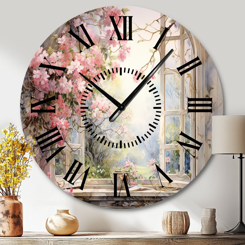 Horloge murale rose, Grand
