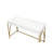 Addilynn 2-Drawers Vanity Desk in White High Gloss and Gold