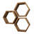 Ashoka 3 Piece Hexagon Alder Solid Wood Floating Shelf-1792256583