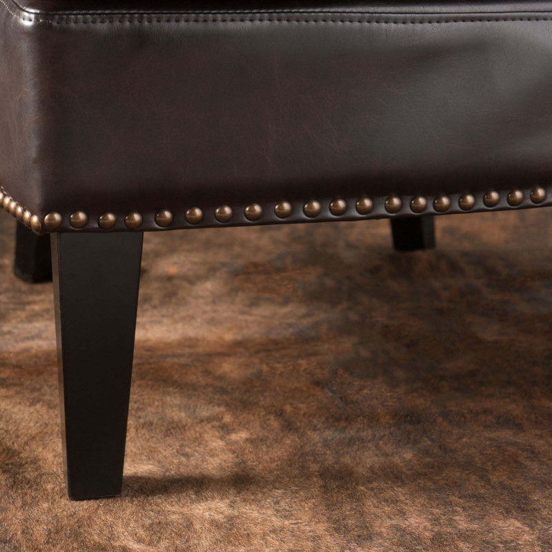 Paralee Faux Leather Club Chair, Brown Faux Leather
