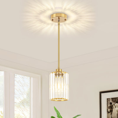 Luminaire suspendu moderne en cristal à 1 lumière avec hauteur réglable Bette