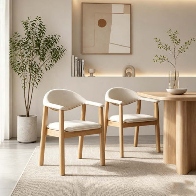 Chaises de salle à manger rembourrées modernes avec dossier incurvé