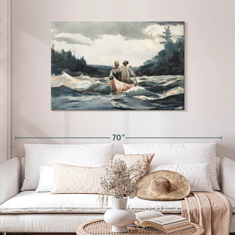 Mehar Canoe In Rapids, H 30 po x l 45 po