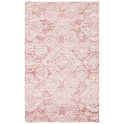 Tapis géométrique en laine et coton touffeté à la main Metro