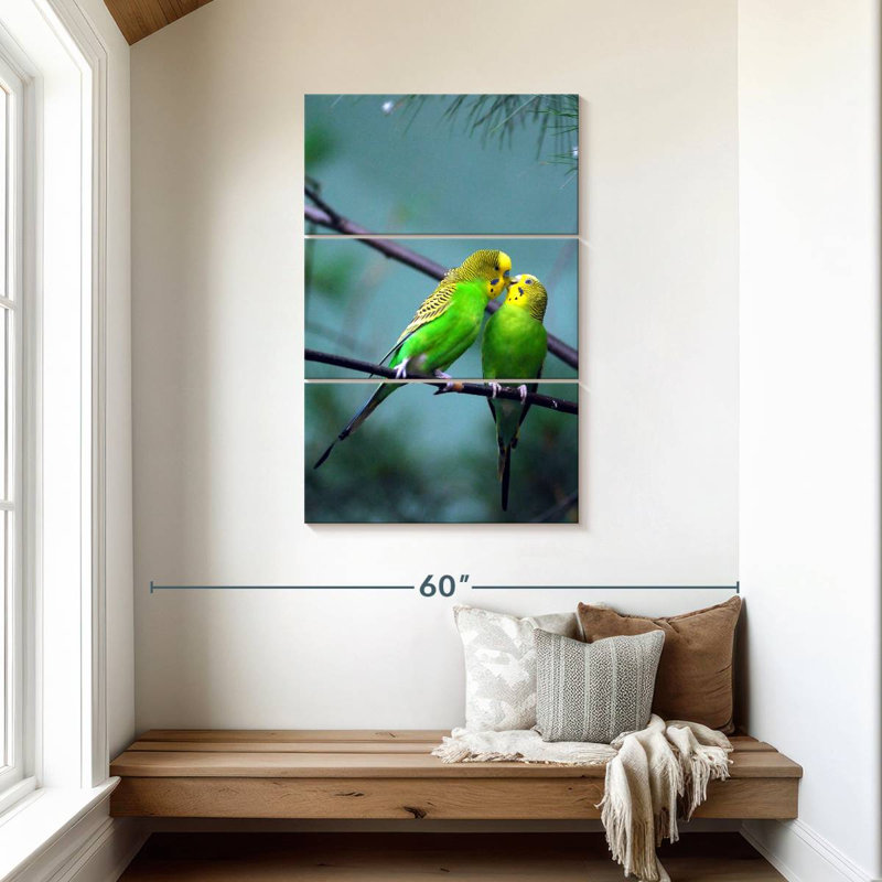 Brampt Kissing Parakeets, 45" H x 28" W