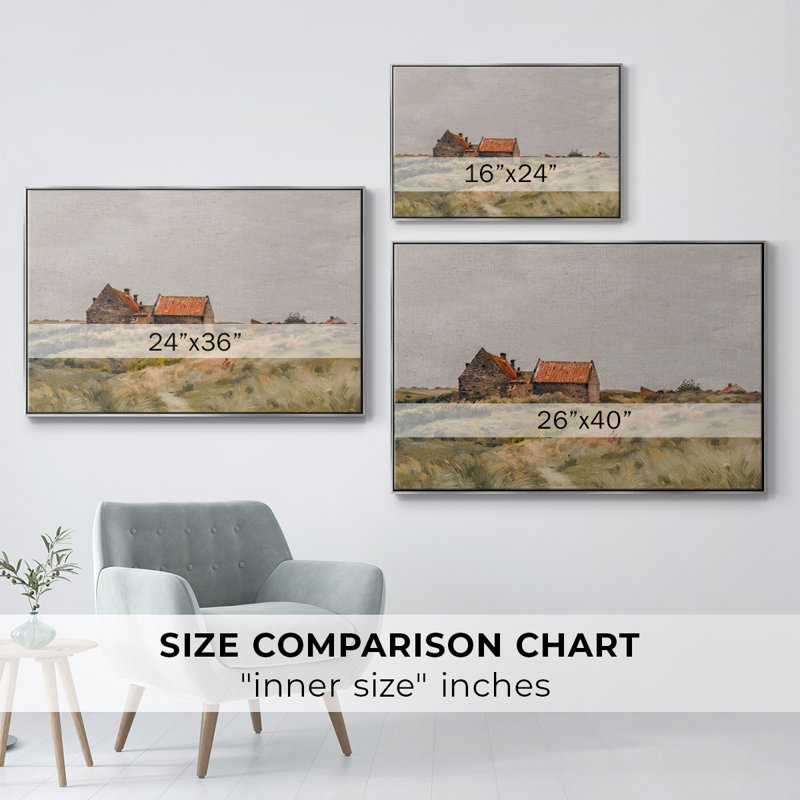Paysage rétro - MLXX III, H 27 po x l 41 po x P 2 po, Toile argentée avec cadre flottant