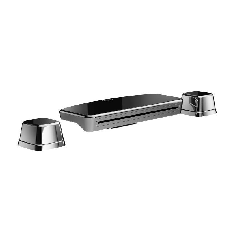 Water Rainbow® Double Handle Deck Mounted Roman Tub Faucet, Polished Chrome
