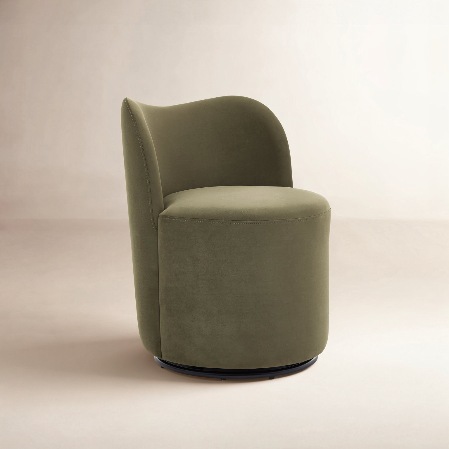 Swivel Side Chair, Soren Olivine Performance Velvet