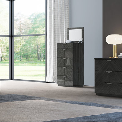 Commode 5 tiroirs avec miroir Bacote