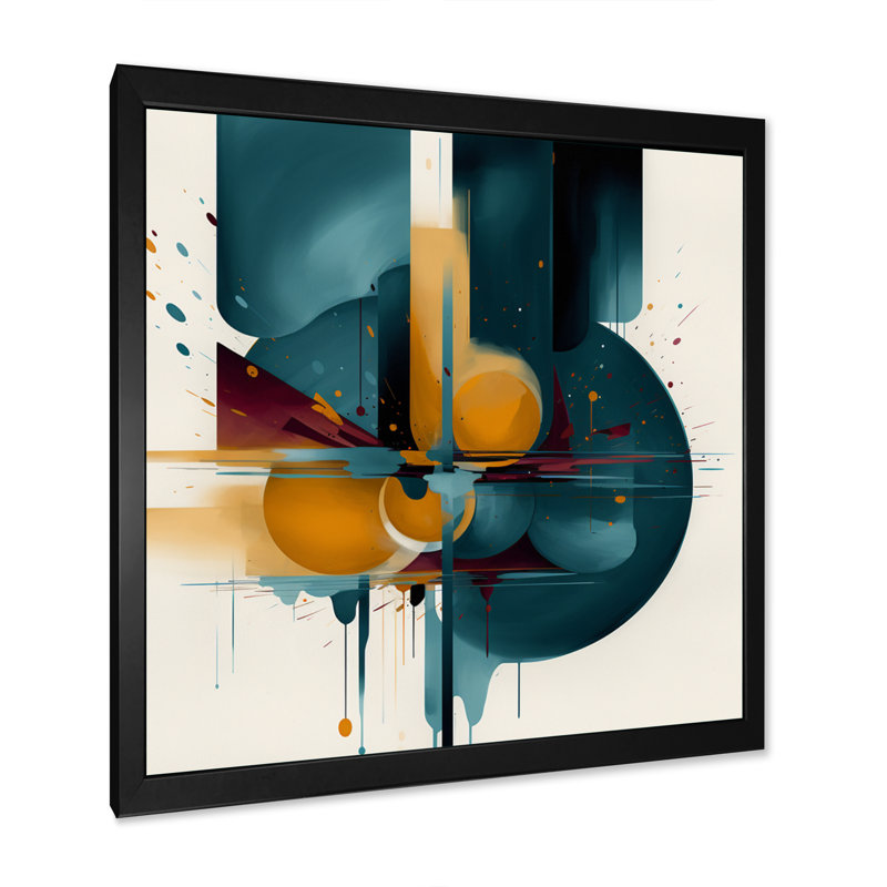 Oeuvre abstraite de forme vernale I, Cadre photo noir, H 30 po x l 30 po x P 1 po
