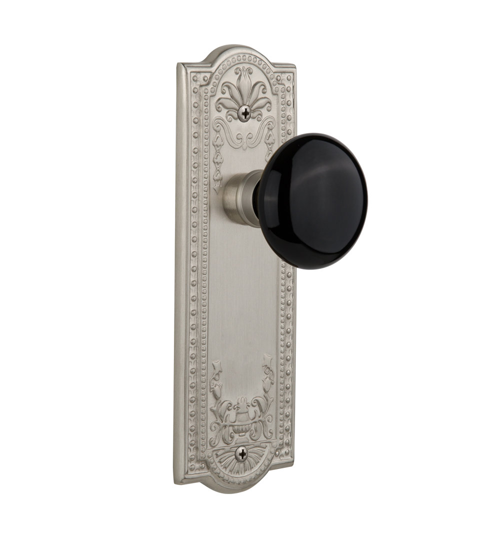 Meadows Plate with Black Porcelain Door Knob Nostalgic Warehouse 