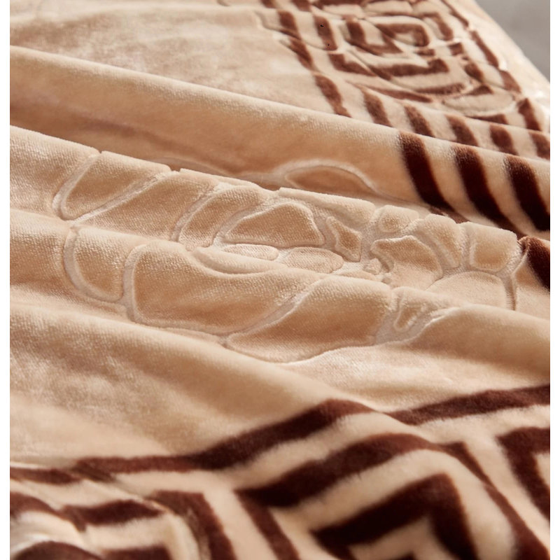 Flatweave Throw Blanket, Beige Geometric