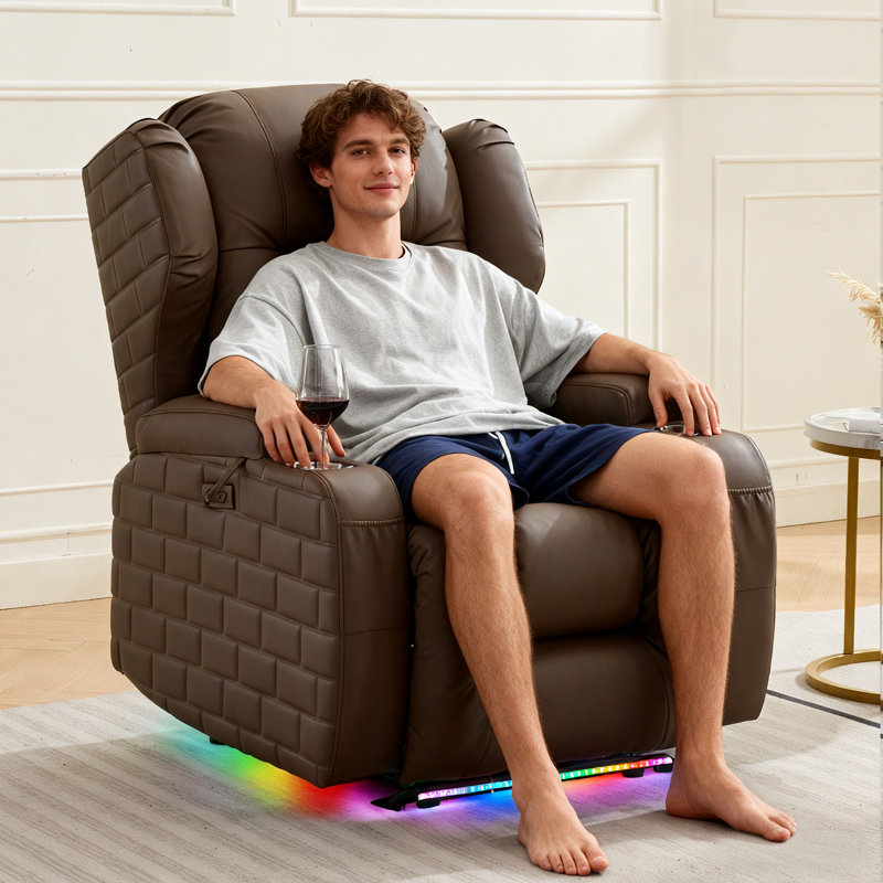 Fauteuil inclinable électrique avec chaleur et massage Wall, Café