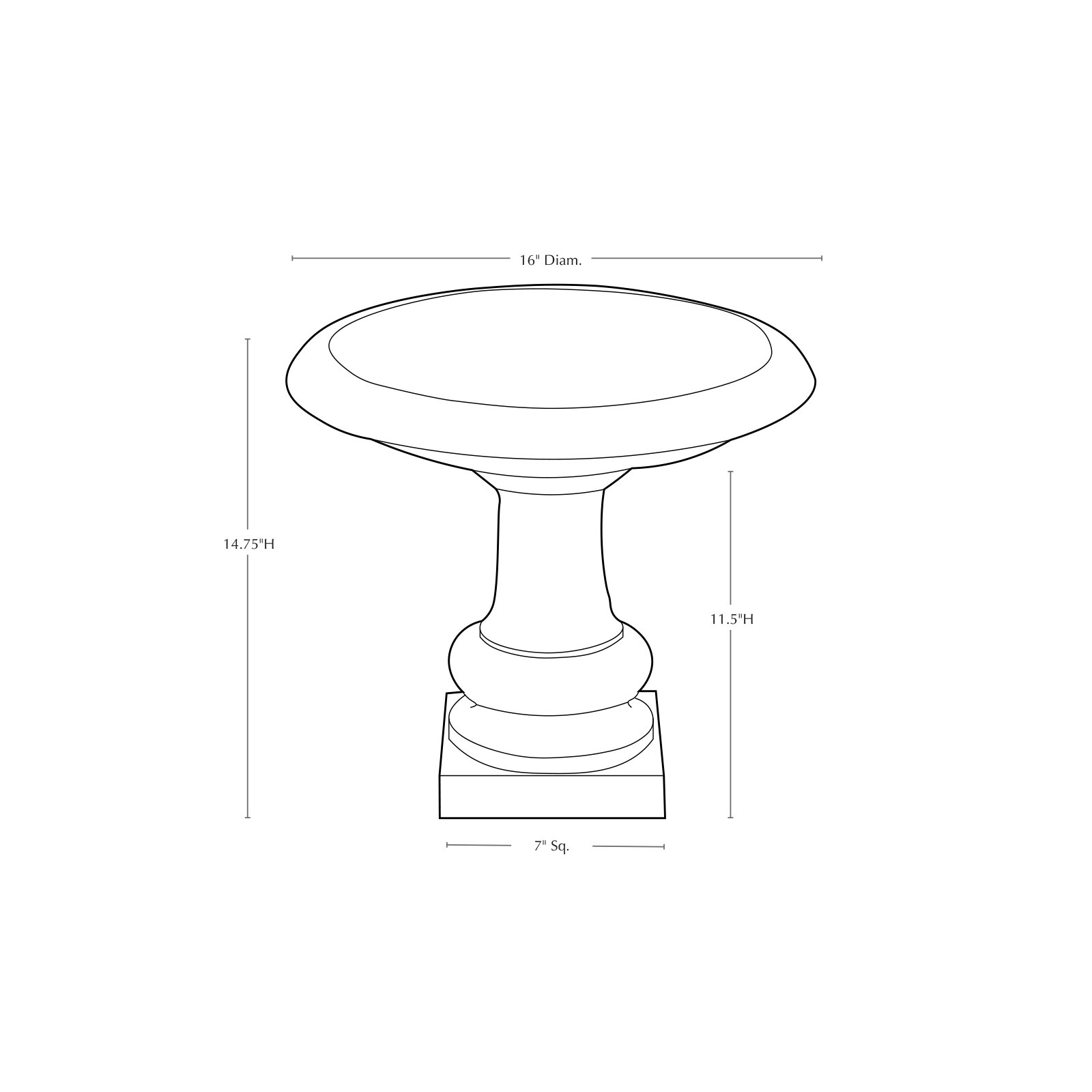 Connerton Birdbath, Brownstone