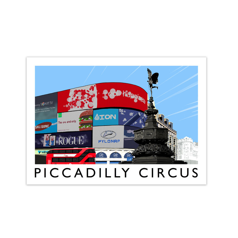 Piccadilly Circus by Richard O'Neill - Single Picture Frame Print, Wrapped Canvas, 297 cm H x 42 cm W