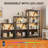 Smart LED Bookshelf - Wood & Metal Storage Organizer with Color-Changing Lights for Home & Office