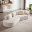 Canapé modulaire incurvé moderne en chenille avec 4 coussins décoratifs Boneless-449364452-449364451