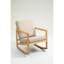 Chaise de salon en kaki avec coussins de chaise berçante en bois d'hévéa