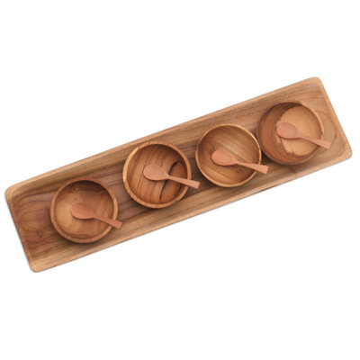 World Menagerie Belgrave Wood Condiment Server