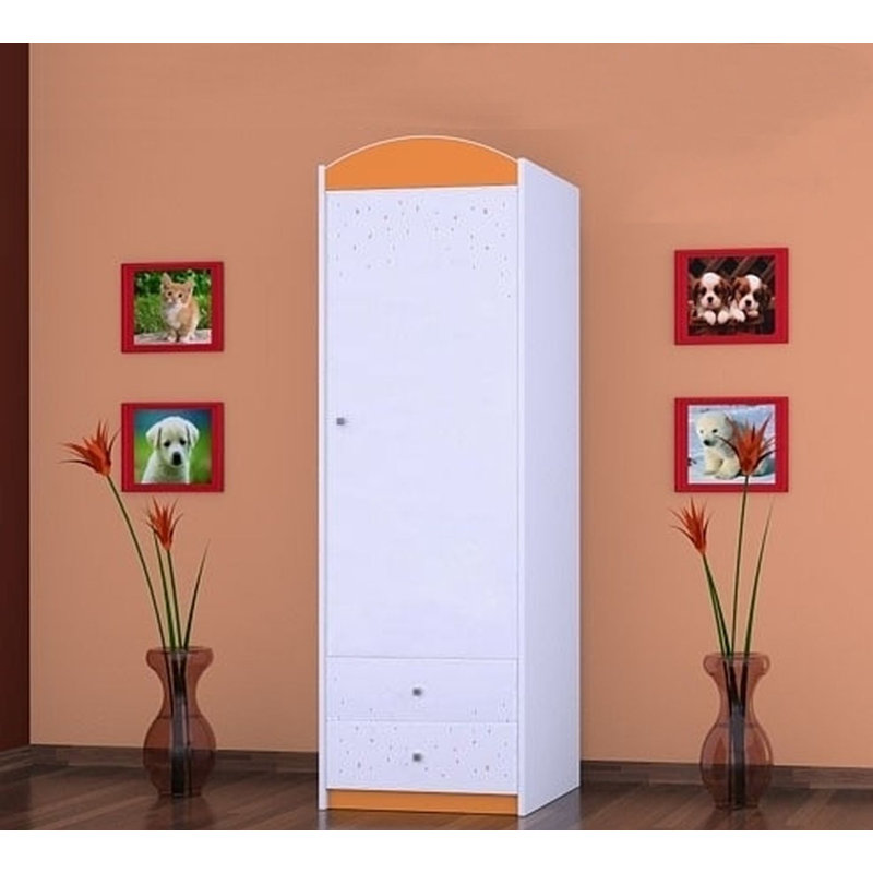 Montalvo 1 Door Wardrobe, Orange