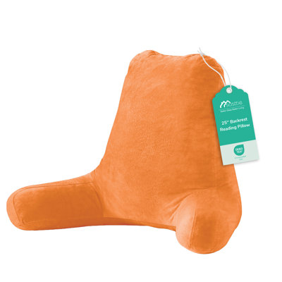 Sasttie Reading Pillow for Bed, Back Pillow for Sitting Up, Orange