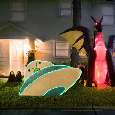 Vaisseau extraterrestre 35 "d'Halloween avec bandes lumineuses DEL