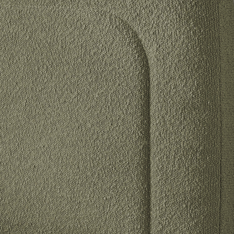 Tête de lit murale facile à assembler Chastelyne, Grand lit, Vert olive