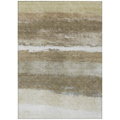 Machine Washable Indoor/Outdoor Arline ACN2169 Striped Rug