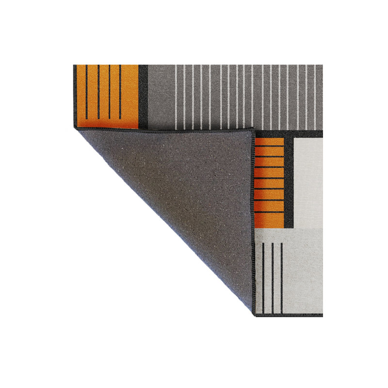 Tapis bleu tissé lavable rétro Mosso, 3'3" x 4'11"