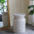 14x14x20" Round Bamboo Accent Table with White Capiz Shell Design