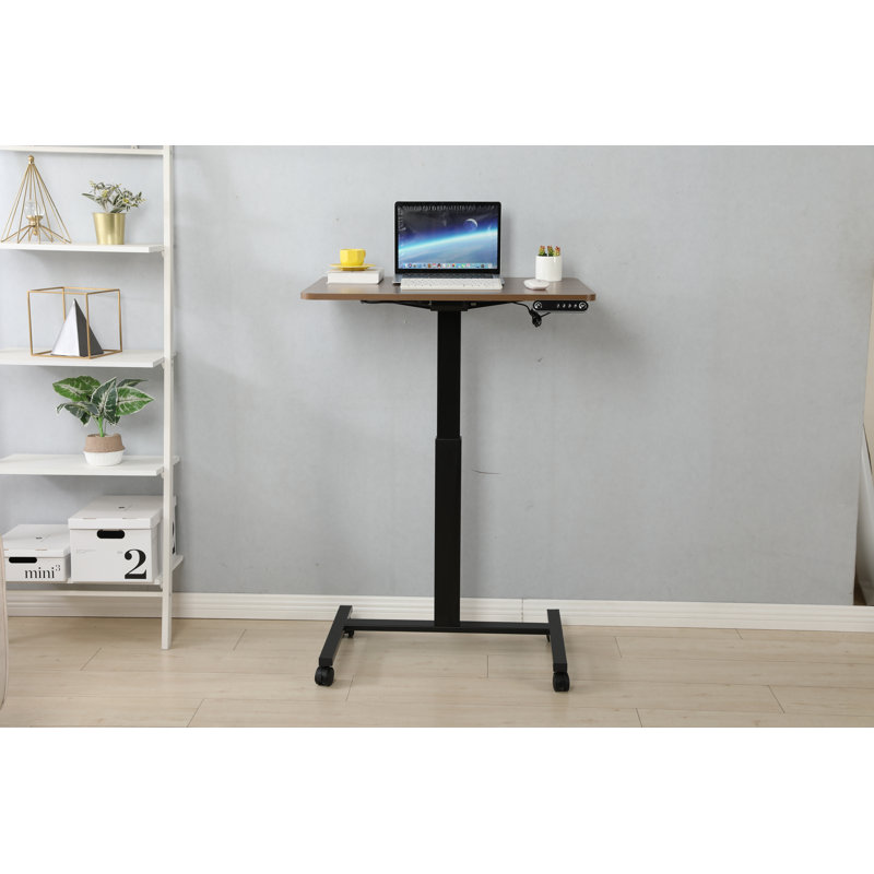 Laetyn 31.5" Height Adjustable Standing Desk, Brown/Black