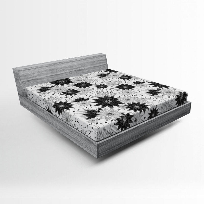Microfiber Floral Fitted Sheet, Full Fitted Sheet