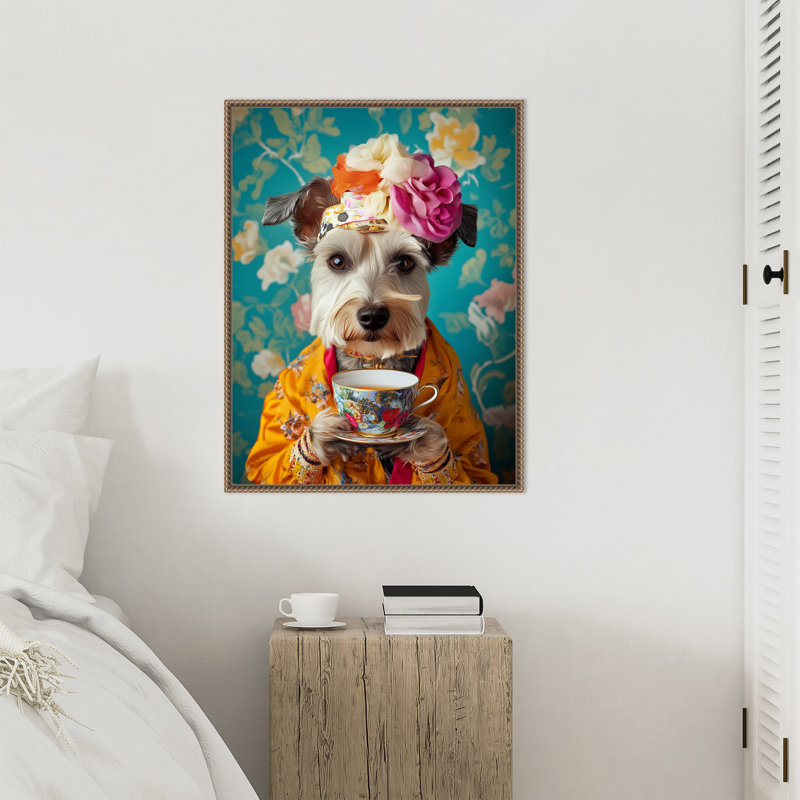 «Yorkshire Tea Lady» par Keyshanna, reproduction d'art sur toile encadrée, H 30 po x l 23 po
