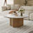35.43" Round Faux Marble Coffee Table with Solid Wood Base - Modern Easy Assembly Living Room Coffee Table for Home Decor-885514237