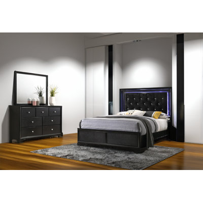 Rodna 3-1_Geri LED Upholstered Panel Bedroom Set