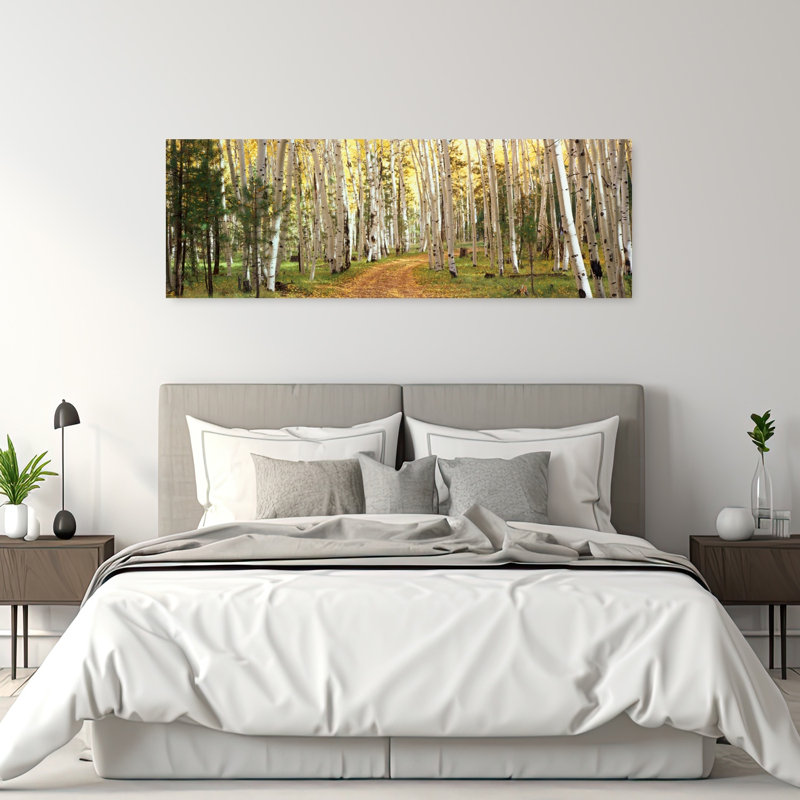 Aspen Trees in a Forest, Forêt nationale de Dixie, Utah, États-Unis, art abstrait contemporain, forêt d'automne