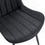 Ensemble de chaises de salle à manger allongées en polyuréthane noir à assise allongée - quatre pièces, conception ergonomique.-2126198443