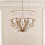 Filigrae 6 Light 24in x 22in Chandelier with White Fabric Shade in Antique Silver with Clear Heritage Handcut Crystals-2113458592-2113458597