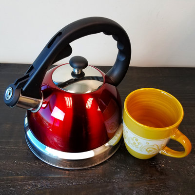 Gibson Mr Coffee 2.2 qt. Stainless Steel Whistling Stovetop Kettle