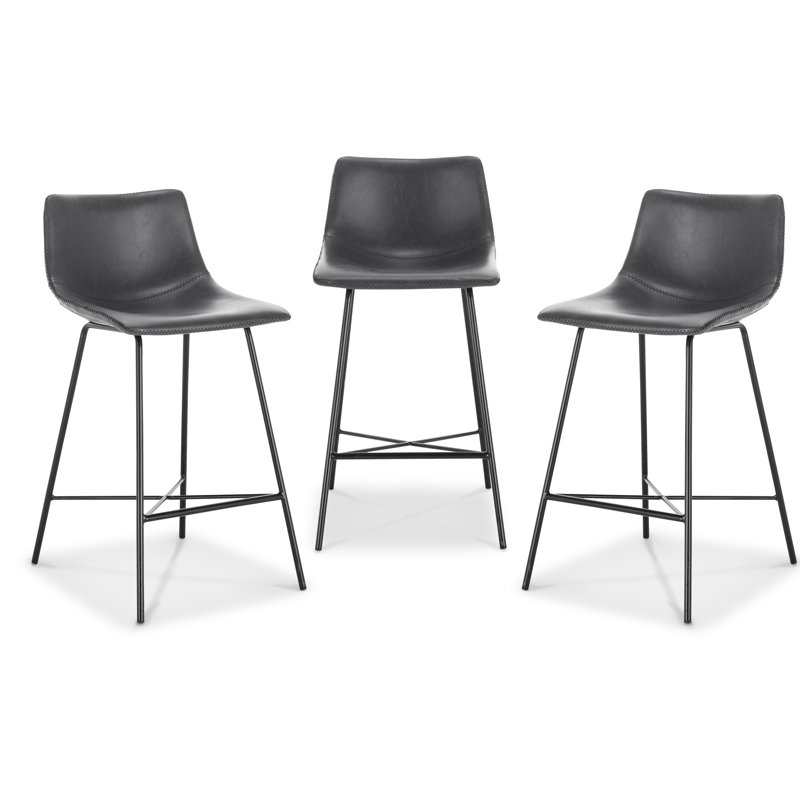Tabouret de comptoir 24 po Paxton, Similicuir gris