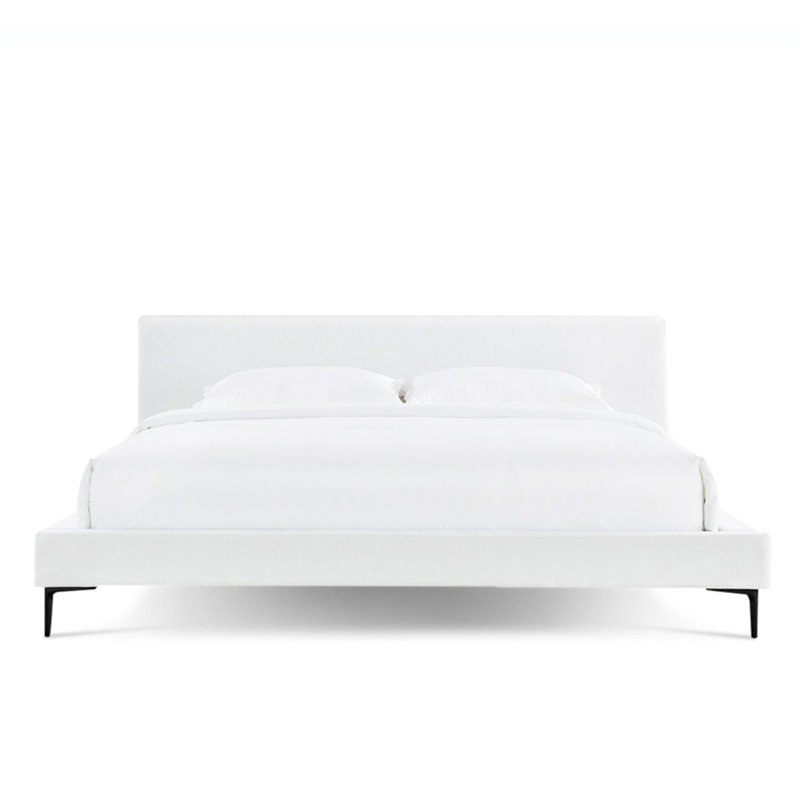 Lit plateforme tissé Brooke Palo-Pearl Brooke, Très grand lit, Blanc, crème