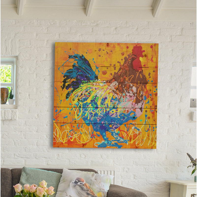 « freeman the coq », reproduction d’art sur bois